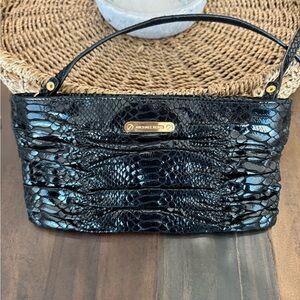 Michael Kors Black Snake Embossed Shoulder Bag